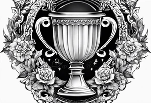 chalice surrounded by halo tattoo idea