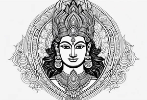 Powerful Lord Vishnu tattoo idea