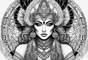 kali ma, alien goddess, valkrye, aries, pirate, divine feminine, zenza resonance, pachamama, lotus azul, blank panther, eagle, skull, 5D, nueva gaya, dna 12 tattoo idea