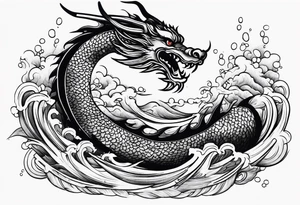 dragon hcinese in water tattoo idea