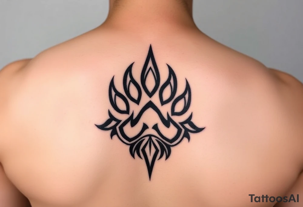 Majestic Siberian husky paw print tattoo idea