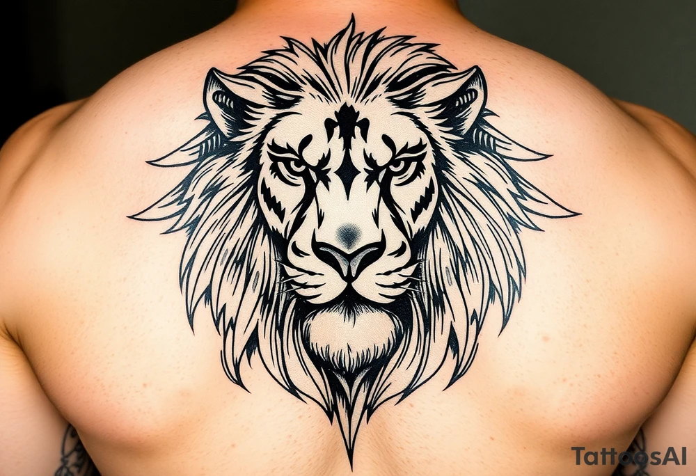 powerful majestic lion for cover up tattoo tattoo idea