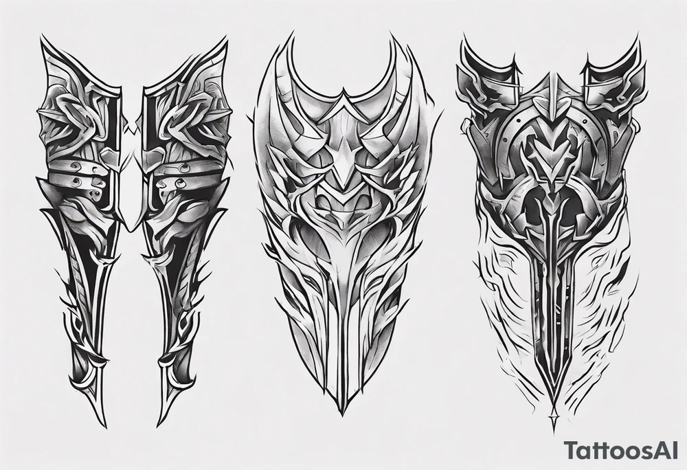 Upper leg armor tattoo idea