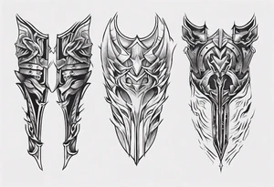 Upper leg armor tattoo idea
