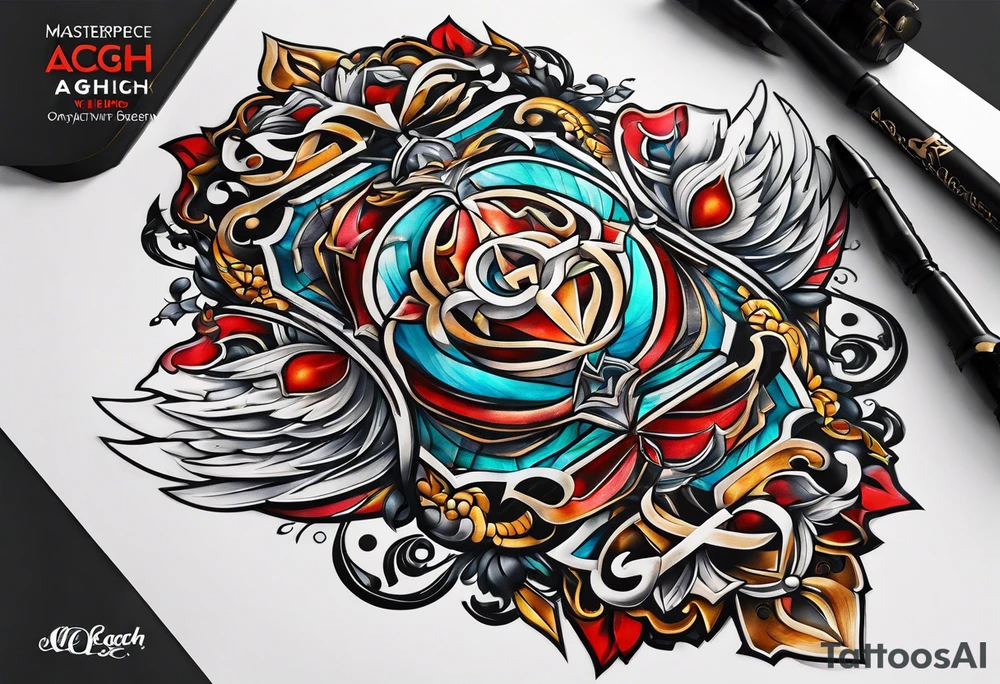 Overlapping Letters - ACCGH tattoo idea