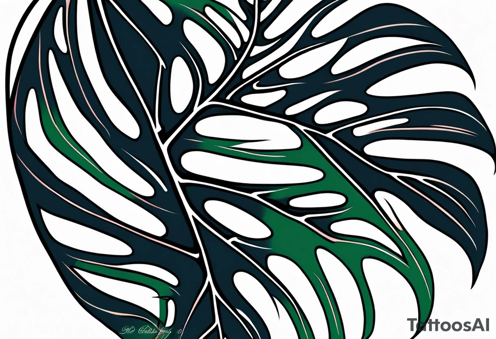 monstera leaf tattoo idea