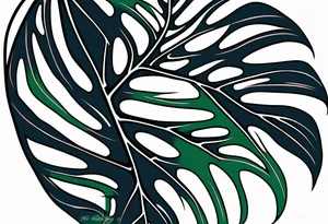 monstera leaf tattoo idea