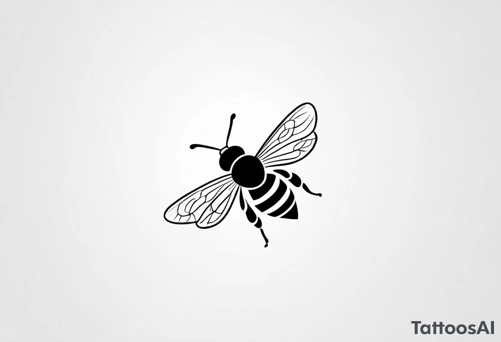 Letter B and A bee symbolizing facing fears and best friendship with the letter tattoo idea