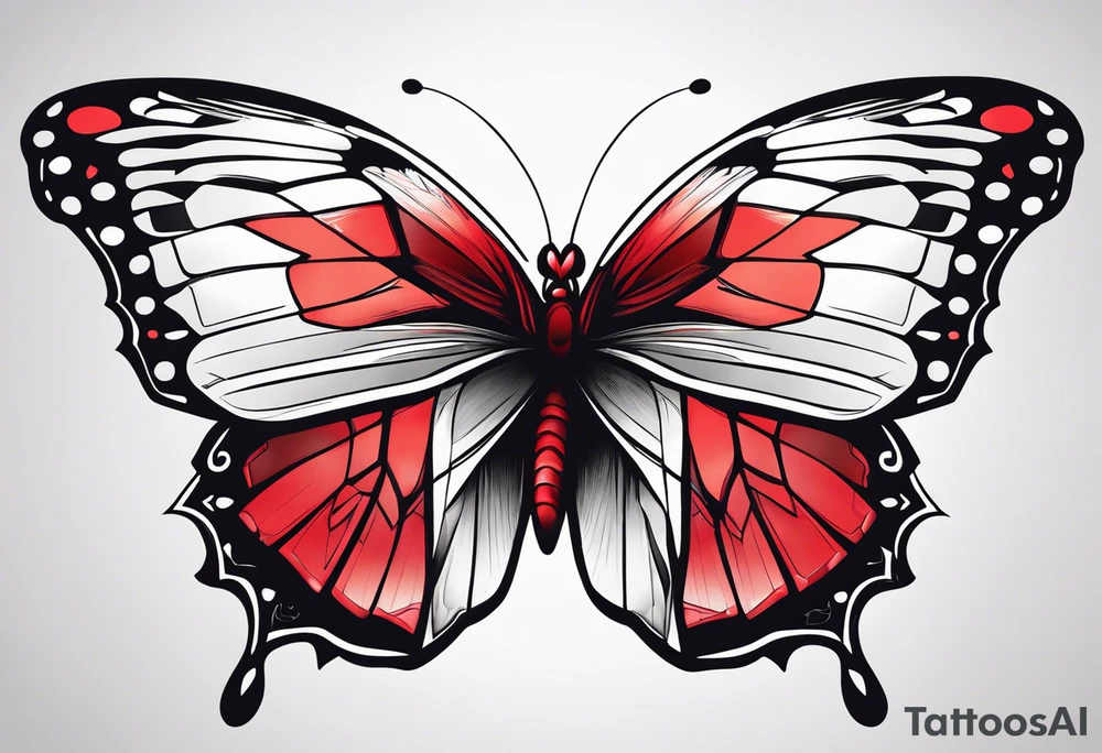 red butterfly tattoo idea