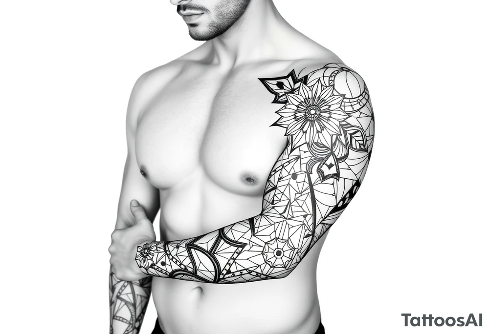 bold line ornamentaali viikinkikuviot tattoo idea