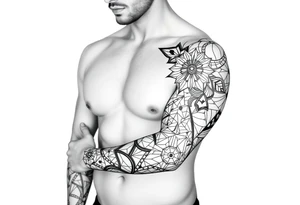 bold line ornamentaali viikinkikuviot tattoo idea