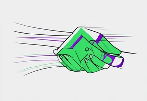 lines around wrist, abstract, green and purple, covered from wrist to forearm, fully covered, no borders, blackwork, no people tattoo idea