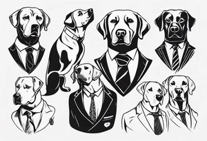 A labrador in a double breasted suit tattoo idea