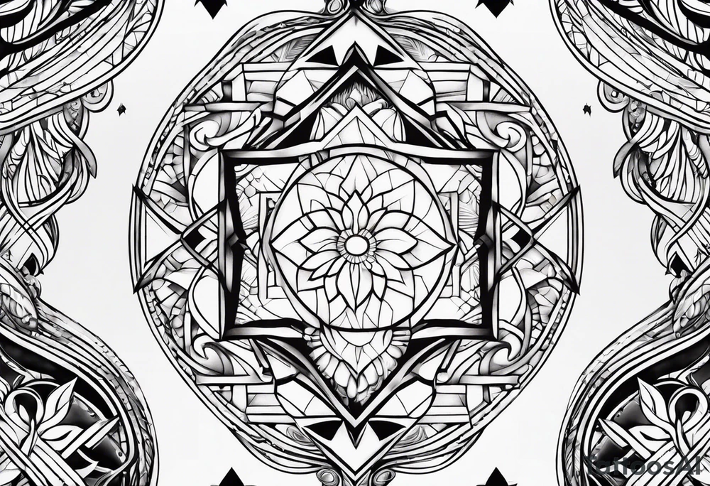 Twin flame linear symbol tattoo idea