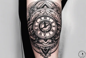 Half-sleeve arm tattoo that represents love, family, trust, patience, time, new adventures and tattoo idea