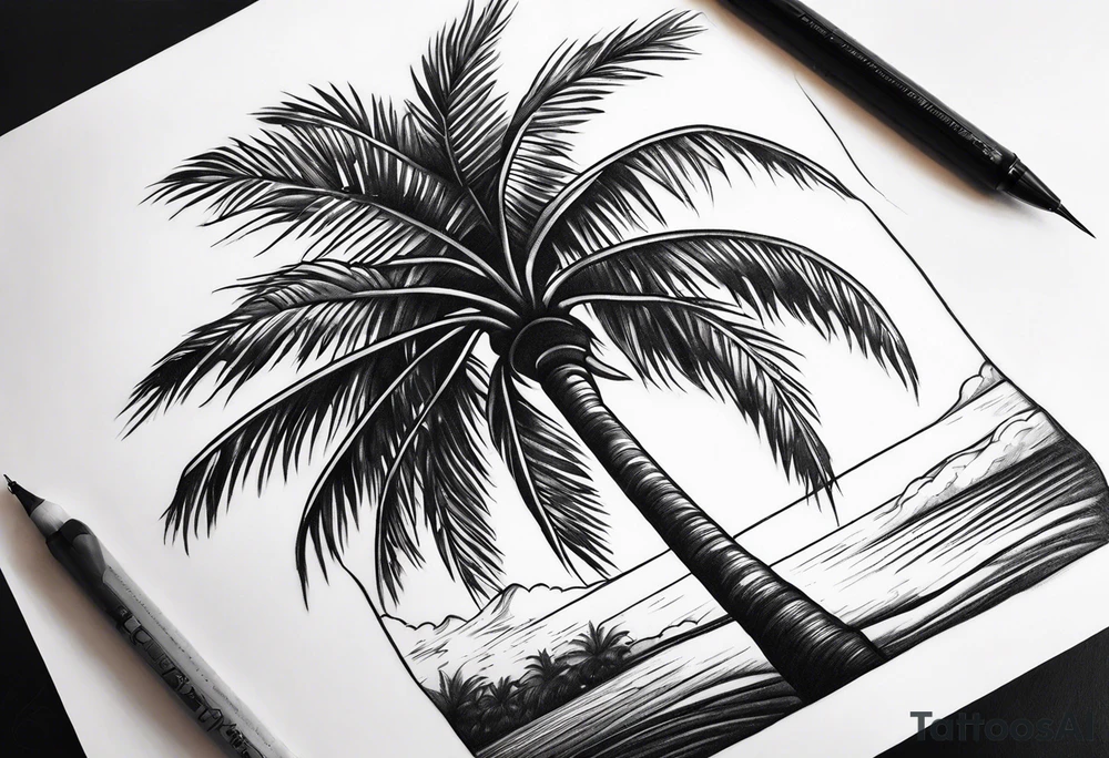Palm tree tricep tattoo idea