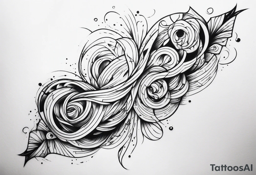 extreme twisted detangled tissue arm tattoo idea