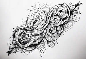 extreme twisted detangled tissue arm tattoo idea