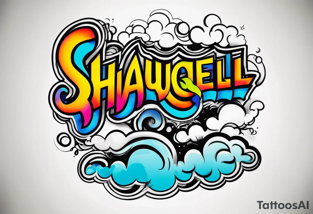 Tattoo of the name Shaqueill tattoo idea