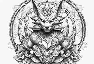 Alakazam pokemon statue tattoo idea