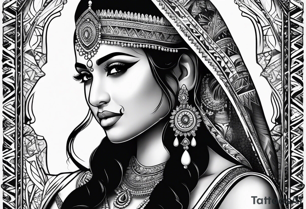 Indian Woman, Simplicity tattoo idea