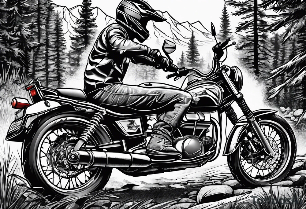 Dirt bikes, camping, fishing tattoo idea