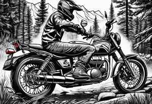 Dirt bikes, camping, fishing tattoo idea