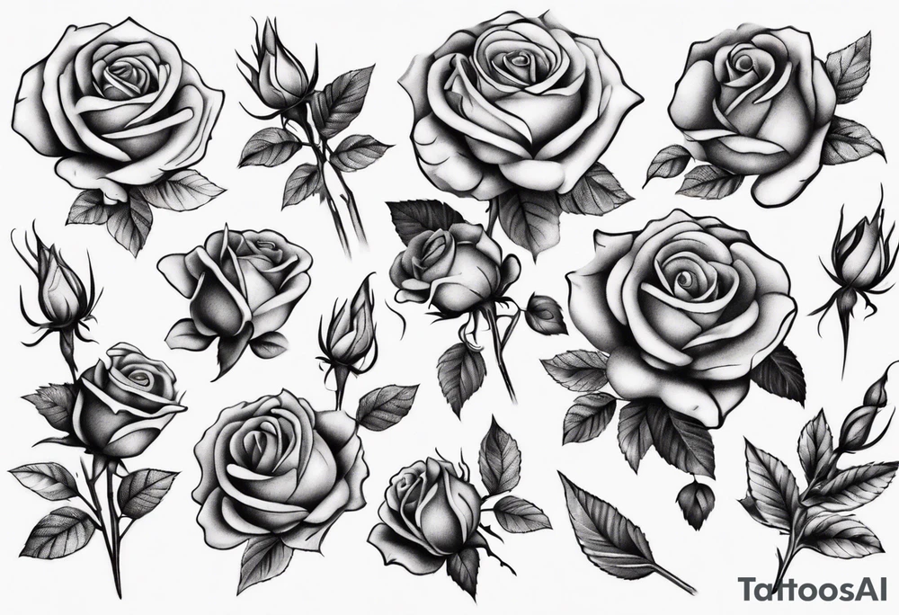 bouquet of roses tattoo idea