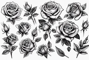 bouquet of roses tattoo idea