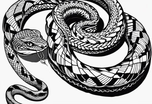 snake fast slithering from above simple tattoo idea
