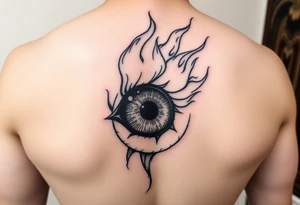 a flaming eyeball tattoo idea