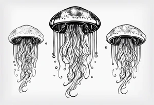 Magic jellyfish with the milky way tattoo idea