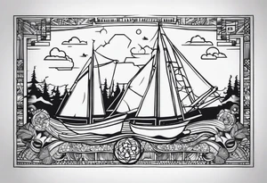 Columbia culture tattoo idea on leg/leg sleeve tattoo idea