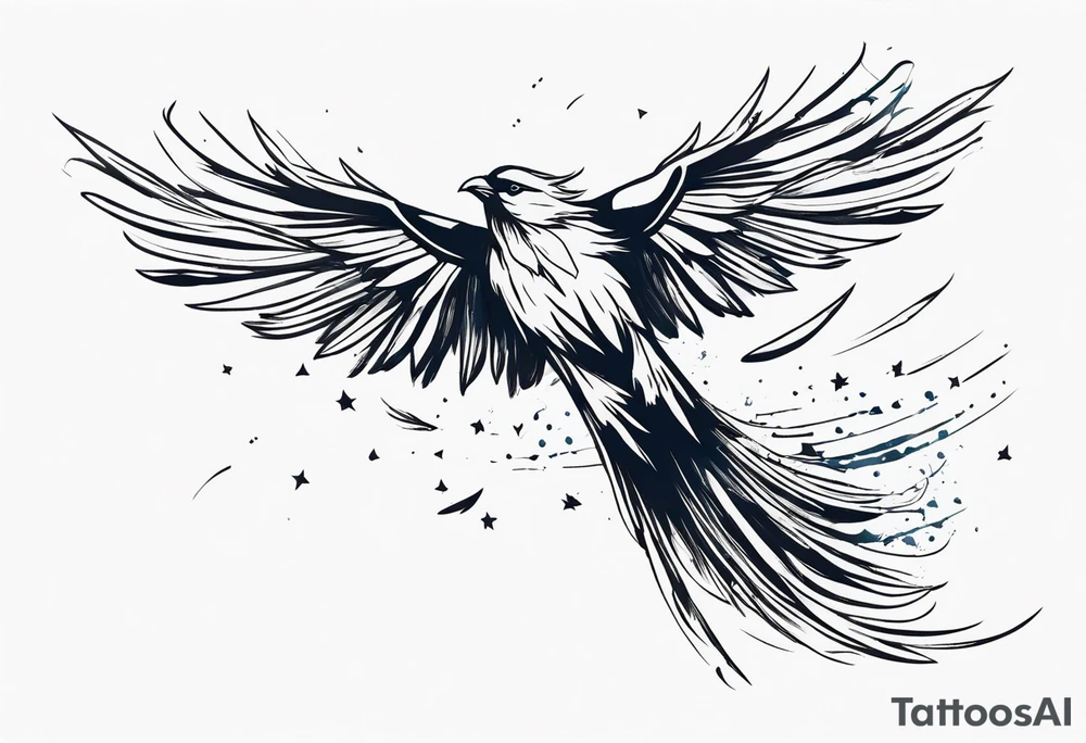 Icarus falling from sky with trailing feathers tattoo idea Icarus falling from sky with trailing feathers tattoo idea