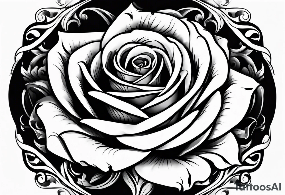 Smoke around rose tattoo idea