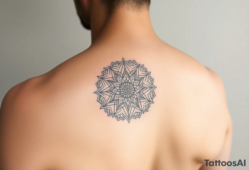 intricate mandala with sacred geometry and cosmic elements tattoo idea