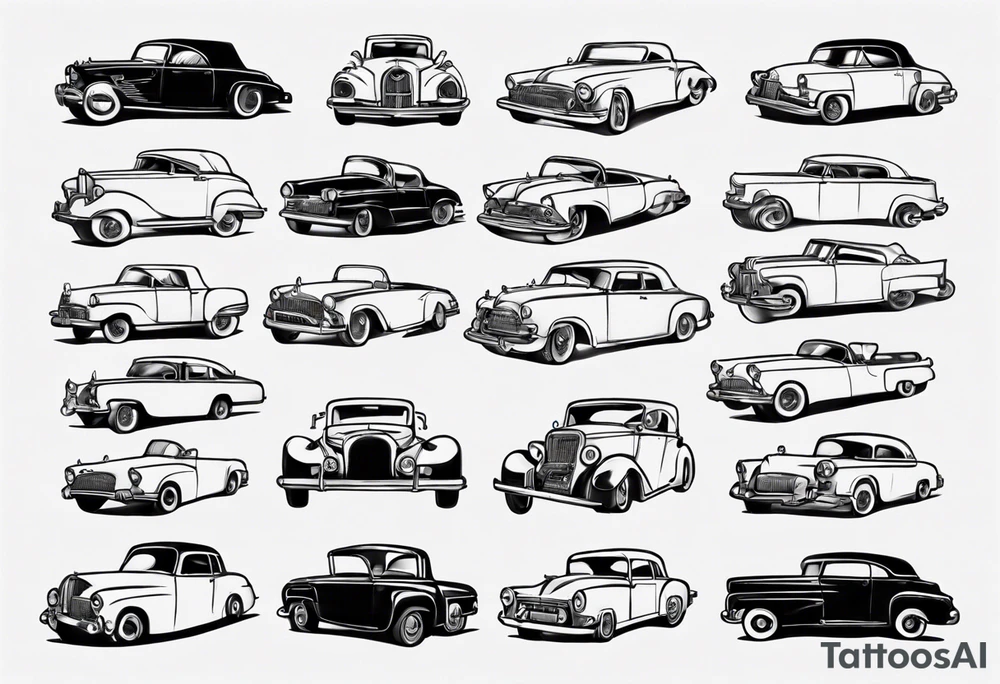 vintage classic car tattoo idea