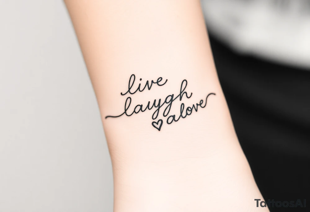 Live laugh love tattoo thats a bracelet that wraps around very dainty tattoo idea