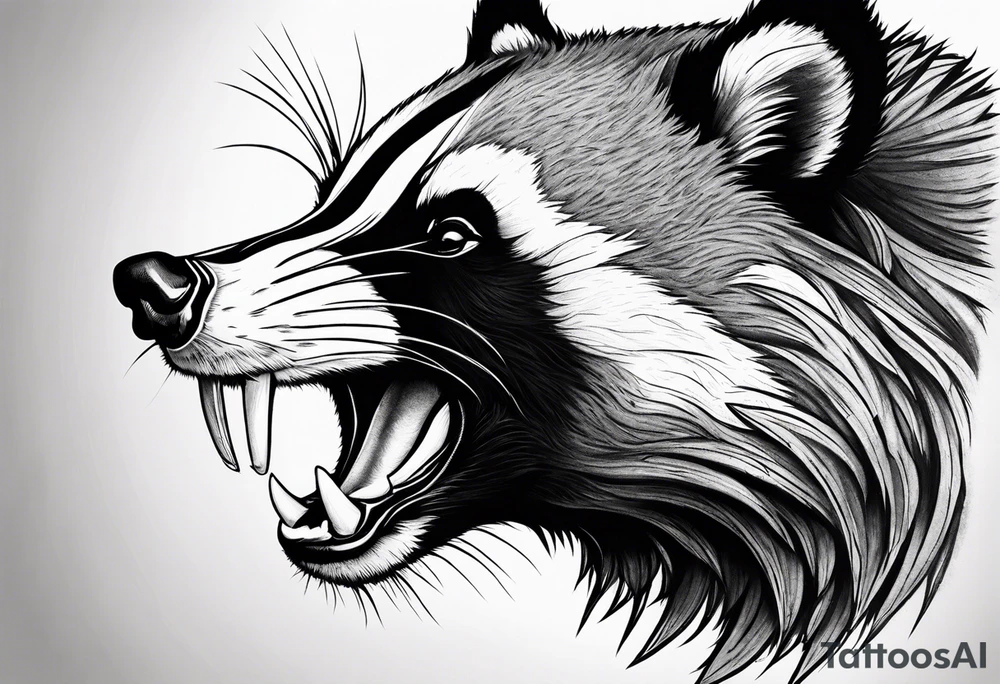 aggressive badger/wolverine tattoo idea