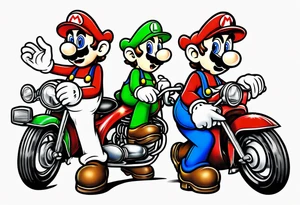 Mario and Luigi half sleeve tattoo idea