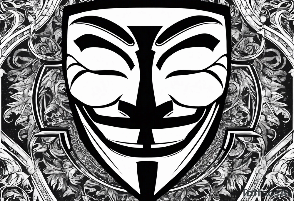 v for vendetta, mask only tattoo idea