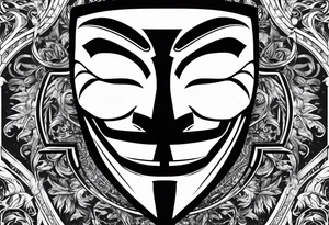v for vendetta, mask only tattoo idea