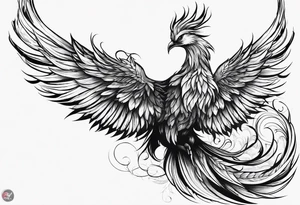 Small phoenix rising up. For mom memory tattoo idea