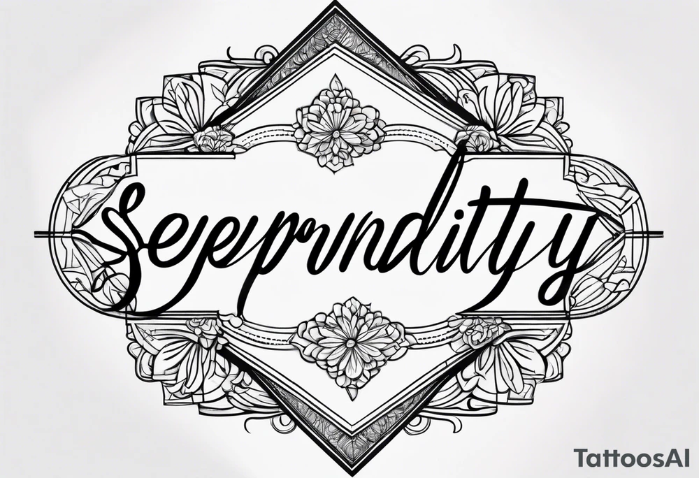 the word "serendipity" in cursive tattoo idea