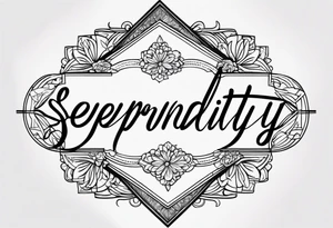 the word "serendipity" in cursive tattoo idea