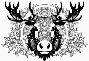 cute moose tattoo idea