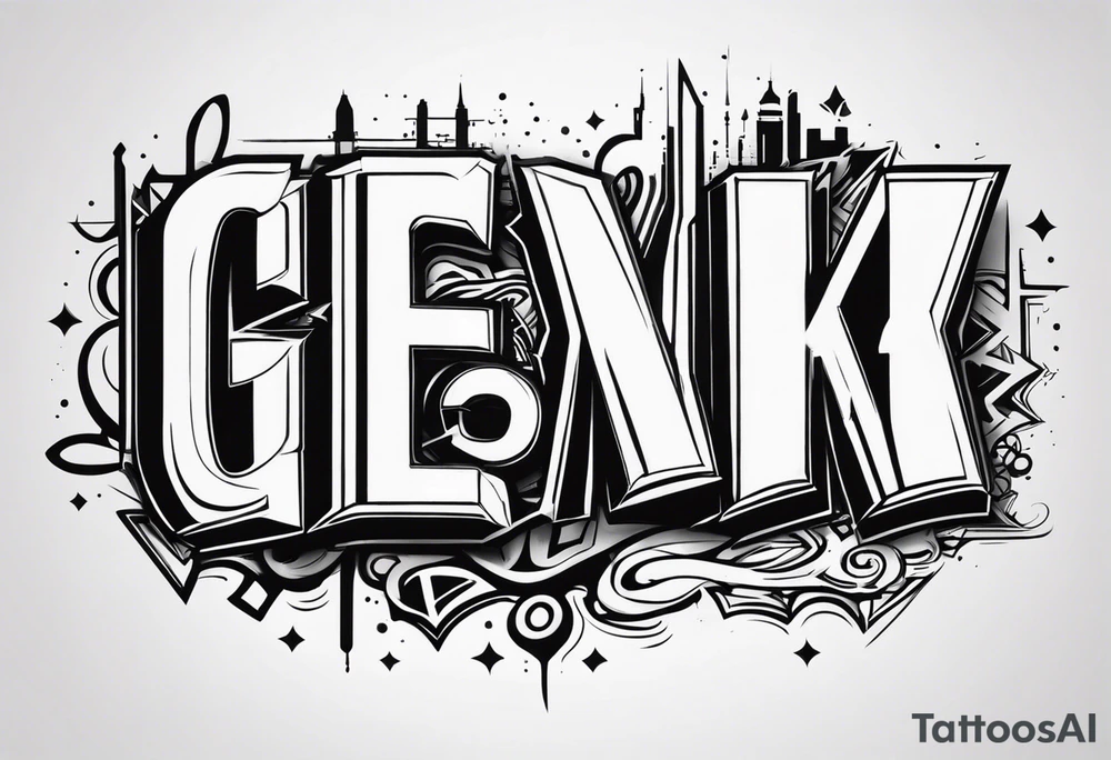 Street art words "GenX OG" tattoo idea
