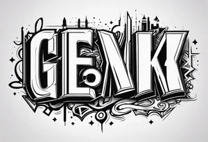 Street art words "GenX OG" tattoo idea