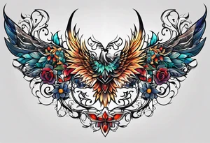 Full sternum tattoo tattoo idea