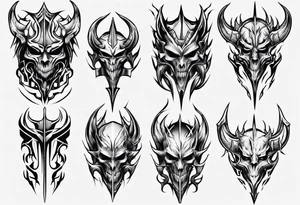 Demonic leg armor tattoo idea